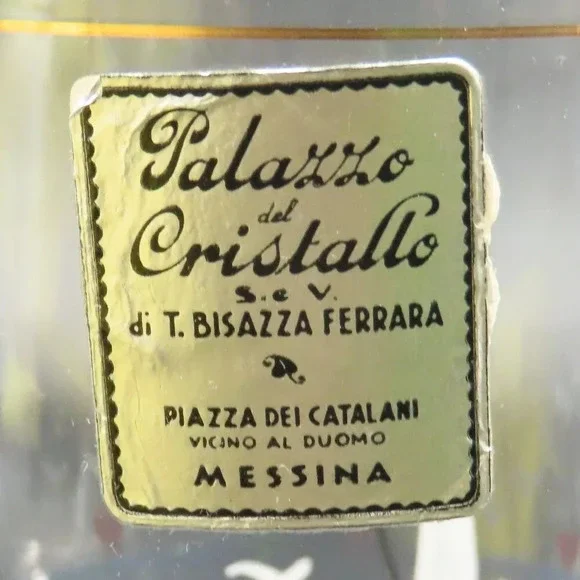 Hand painted Vintage Glass Martini Cocktail Set Italian Sailboats Gold Trim - Picture 4 of 10